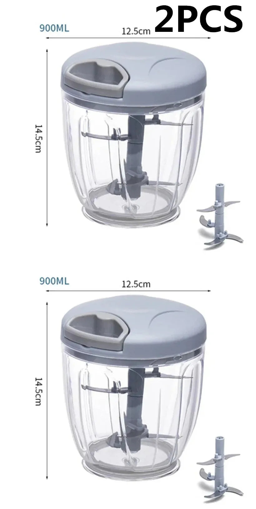 Manueller Gemüse- und Knoblauchzerkleinerer 500ml/900ml