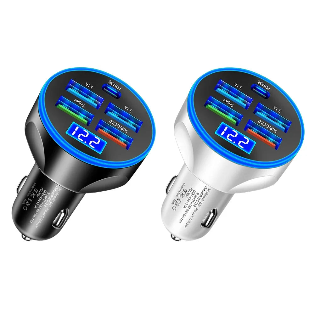5-in-1 Schnellladegerät fürs Auto – 250W Leistung