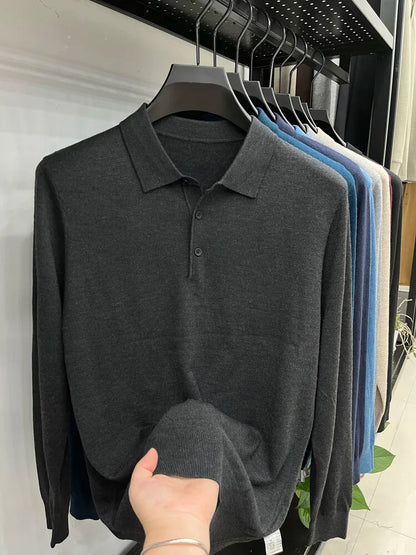 Suéter Polo Masculino de Lã