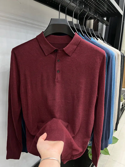 Suéter Polo Masculino de Lã