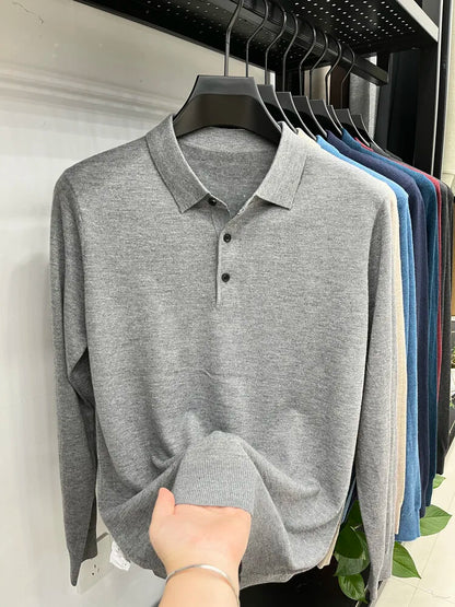 Suéter Polo Masculino de Lã