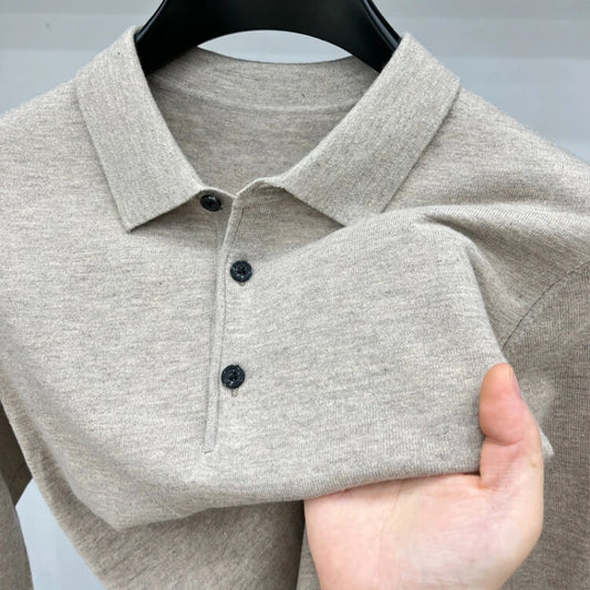 Suéter Polo Masculino de Lã