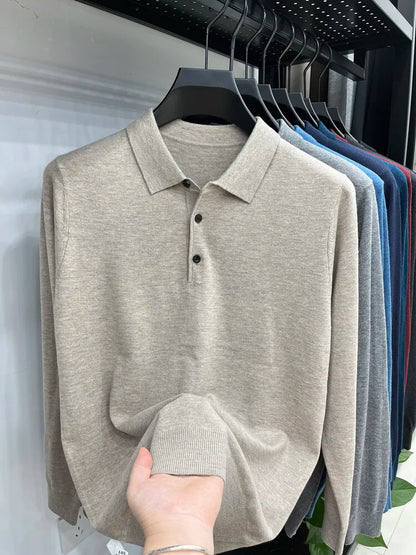 Suéter Polo Masculino de Lã